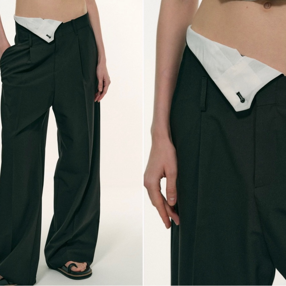 Fold over waist trousers